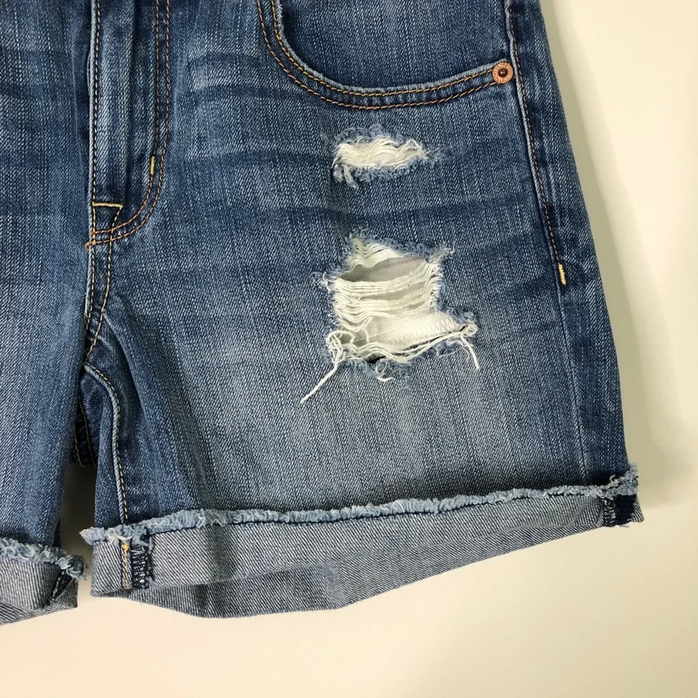 American Eagle Rollover Distressed Denim Shorts